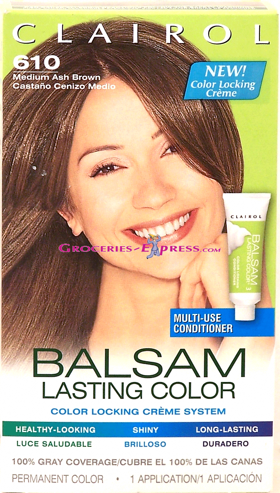 Clairol&nbsp;balsam lasting color&nbsp;permanent, 610 medium ash brown Full-Size Picture